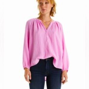 Xirena ALYX Gauze 100% cotton TOP in  BELLA ROSE HOT PINK size XL